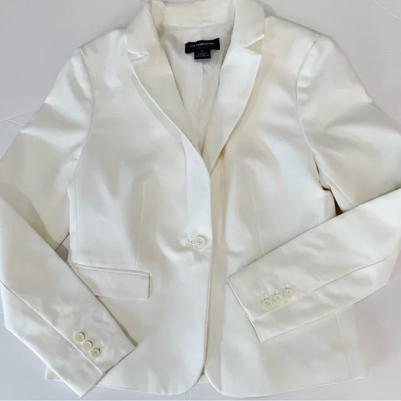 White Blazer Single Button Career Jacket Tailored Workwear Size S - Picture 3 of 6